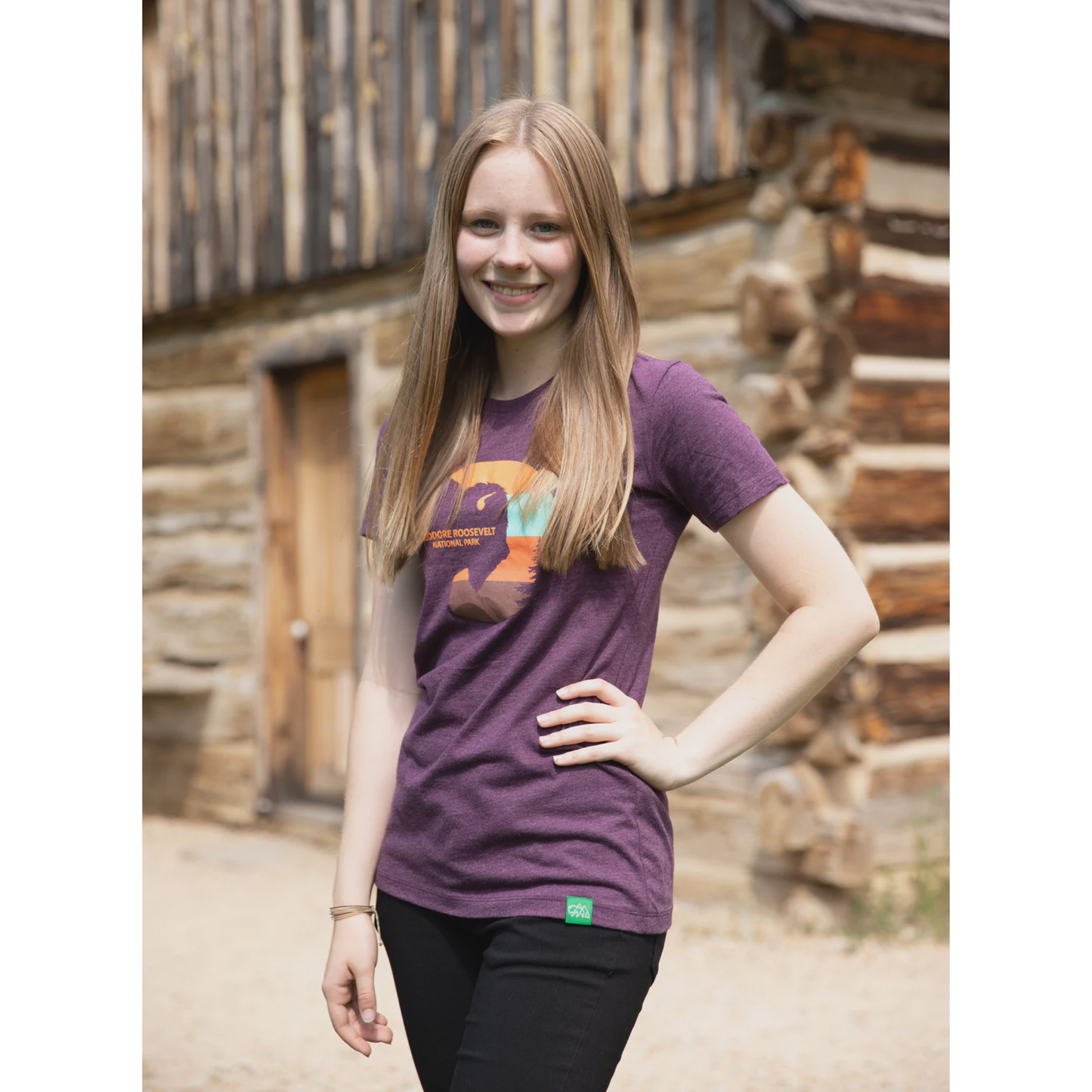 Bison Stripe Circle Ladies T-shirt