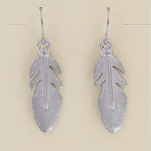 Earring Dangle Sterling Silver Feather