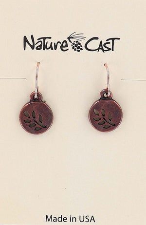 Earring Dangle Round Cutout With Branch