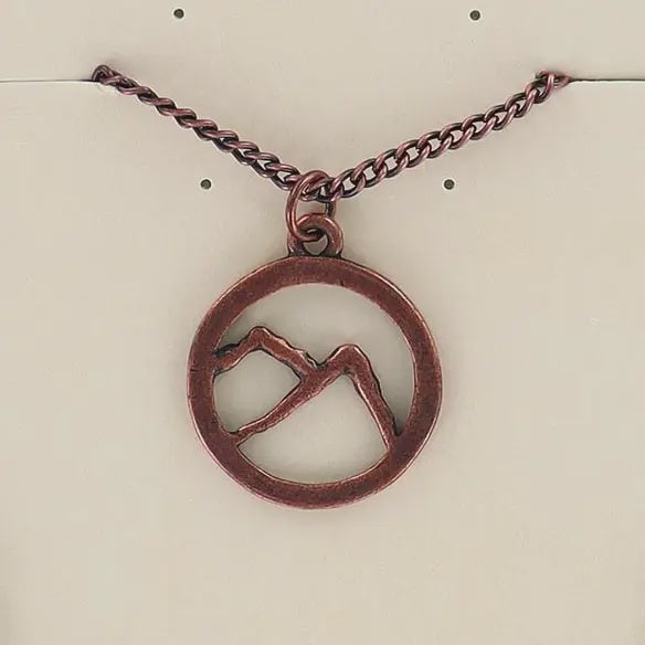 Pendant Copper Finish Mountain Circle w/18"
