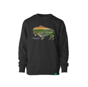Bison Color Sketch Youth Crewneck