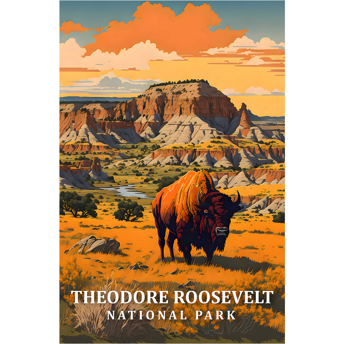 TRNP Badlands Bison Poster
