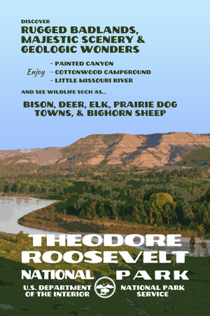 TRNP Little Missouri River Retro Postcard